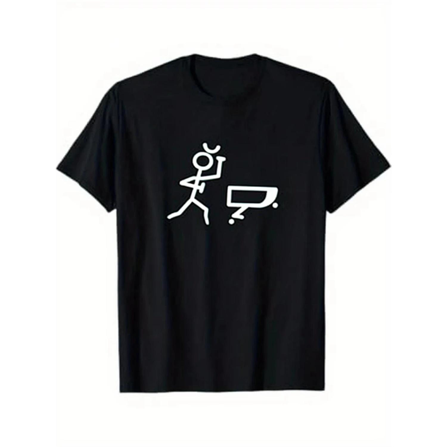 

Pattern T-shirt - Minimalist Line Art Design, Featuring A Smiling Face with A Thumbs-up Gesture, Round-neck Short-sleeved S разноцветный