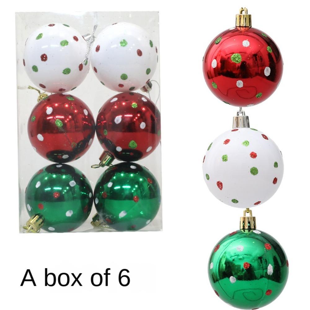 

6Pcs/Box DIY Crafts Painted Christmas Tree Ornament Plastic Christmas Decorations