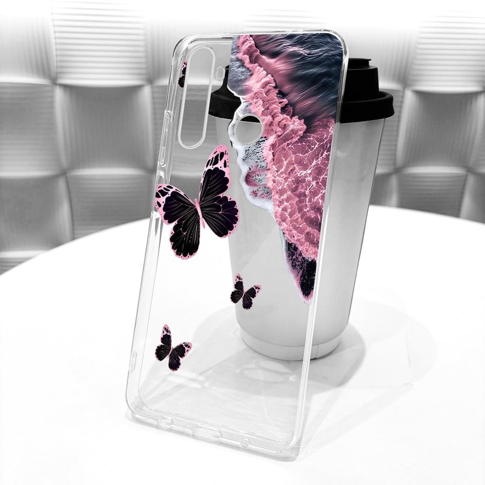 For Realme 5 Pro Case RMX1971 Fashion Flower Transparent TPU Soft Silicone Back Cover For Realme 5 5S 5i Funda Realme5 5Pro Capa