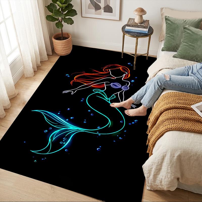 Mermaid Glow Living Room Nonslip Area Rug Soft Carpet For Bedroom Game Playroom Sofa Office Home Decor Doormat Christmas Gift C922202