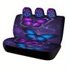 Purple Butterflies Glow Themed Car Seat Covers Set For Most Cars, Fashionable Comfortable Decorative Car Seat Protector Covers F