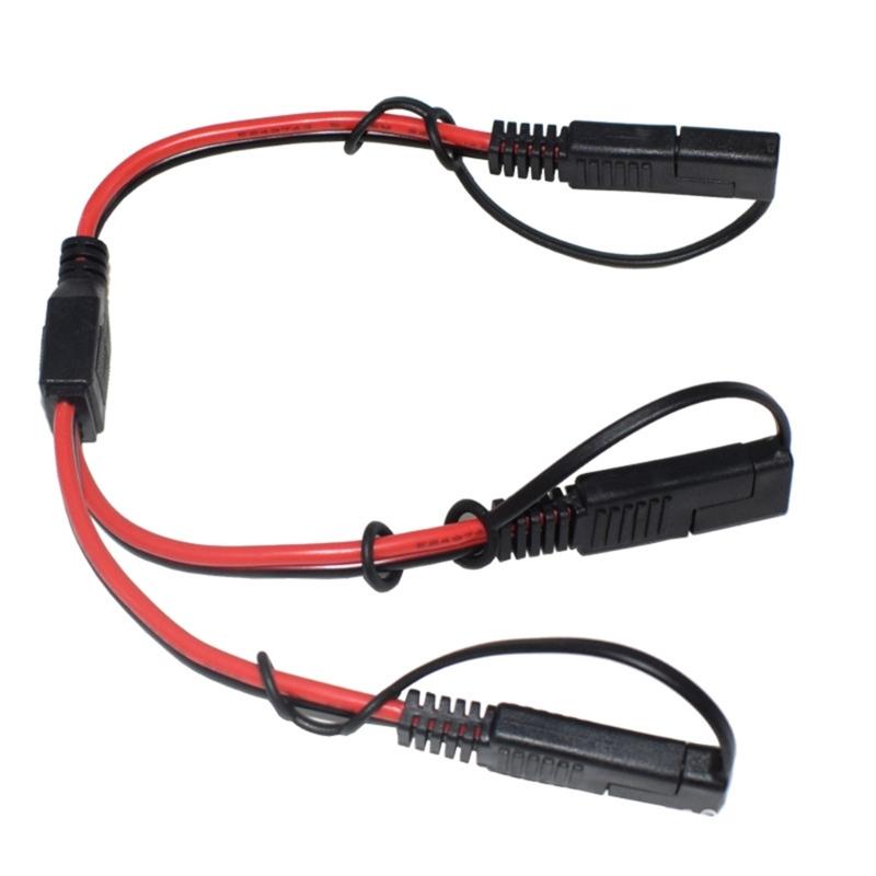 

SAE Y Splitter Cable 12inch 14AWG Wire Double SAE Connectors Power Splitters for Solar Panel Battery Charges Map Devices 1