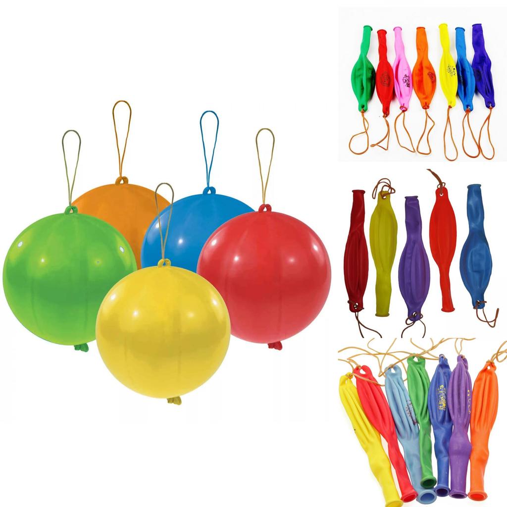 Latex Bubble Ball Set For Kids With Elastic Ribbons And Multicolor Design For Playground And Party Fun