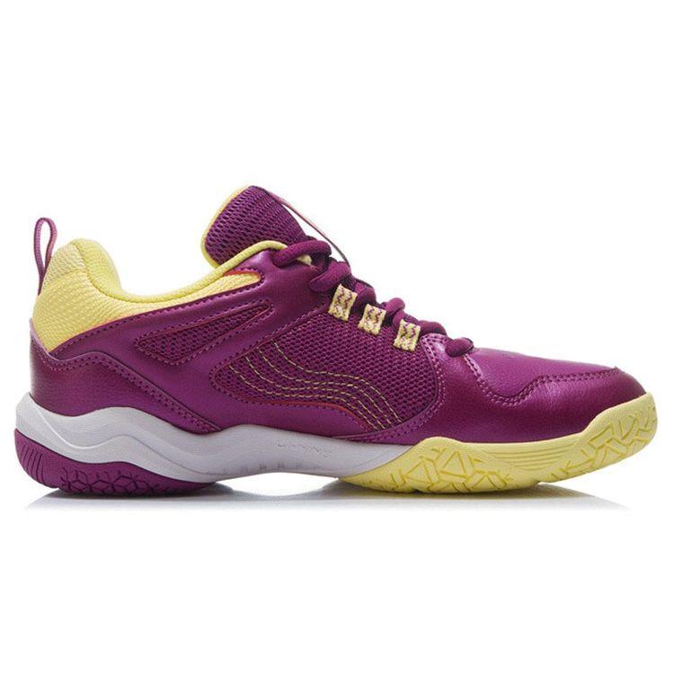 Li Ning Wave Durable Non-Slip Badminton Shoes Women Shoes Wild-Grape-Purple AYTR018-2