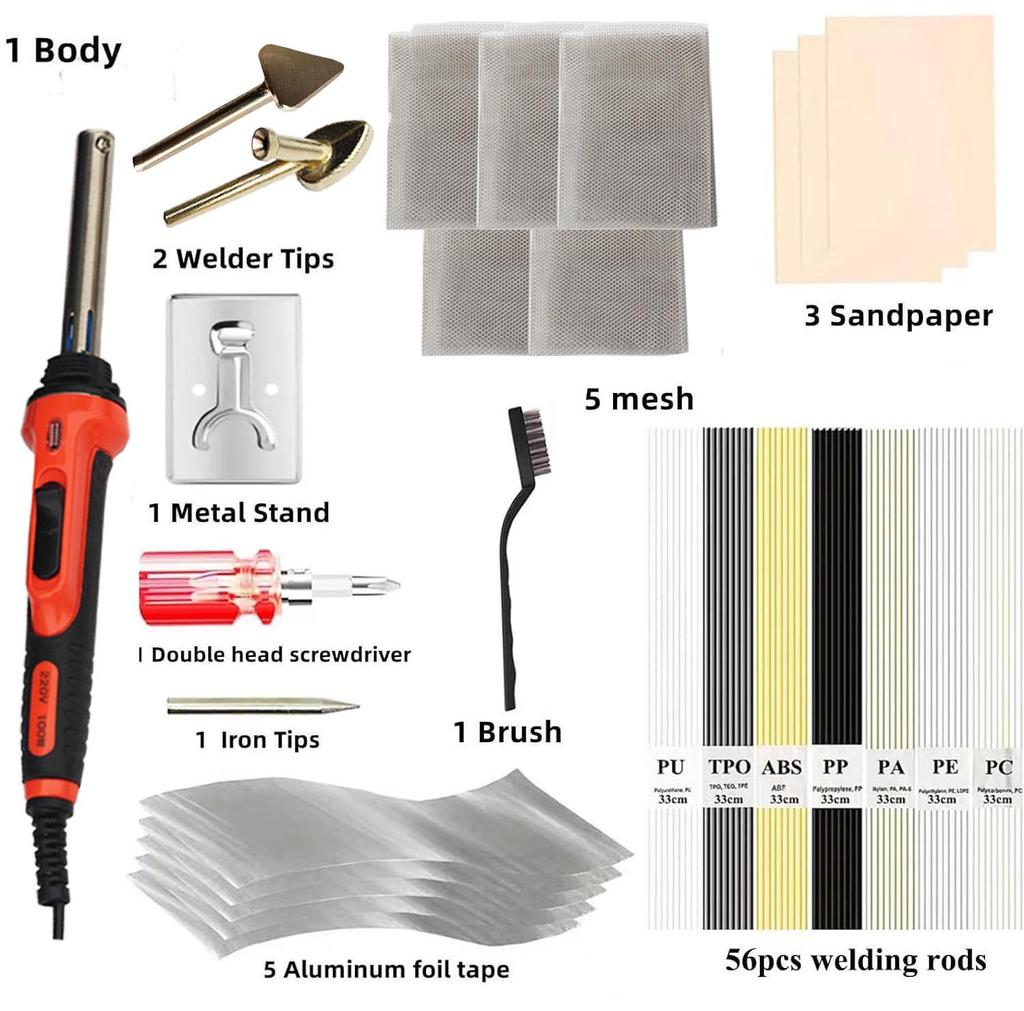 Electric Soldering Iron for Car Bumper Repair: Plastic Crack Welding and Auto Maintenance Tool Kit