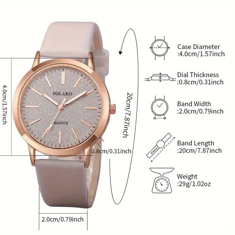 Women Leather Watch Ladies Quartz Wristwatch Round Dial Clock