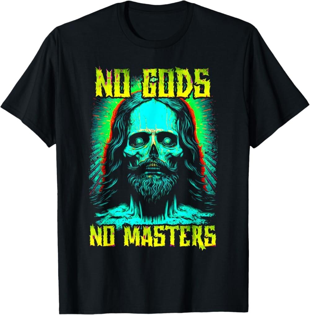 NEW LIMITED No Gods, No Masters Zombie Jesus Goth Grunge Atheist T-Shirt S