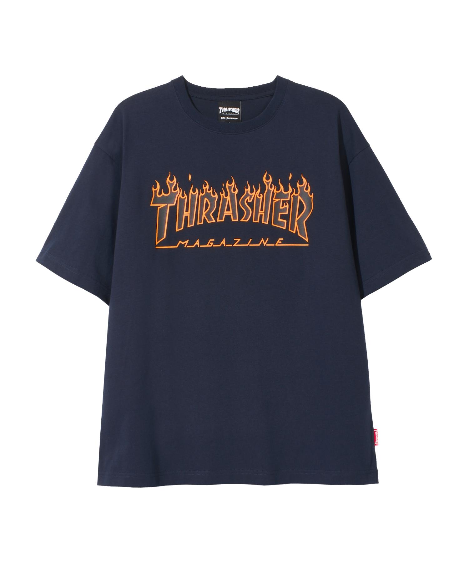 Treasure 2-Degree Flame Logo Short Sleeve T-Shirt Dark Navy S