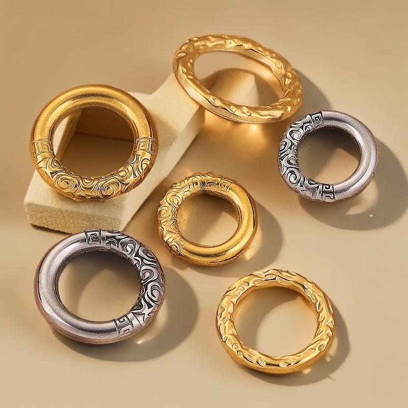 

Stainless Steel Retro Round Pendant for DIY Jewelry: Earrings & Necklace 5pcs/pack