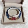 Women's Light Luxury Blue Sugar Agate & Strawberry Crystal Pixiu Bracelet - Love-Attracting Gift for Bestie