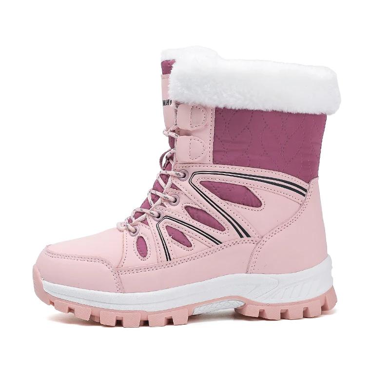 Winter Schneestiefel Damen High-Top Outdoor Casual Warm halten Weiche Plüsch Knöchelstiefel Damen Rutschfest Abriebfest Damen Schuhe
