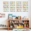 Outus 12 Pcs Alphabet Bulletin Board Strips Set Alphabet Line ABC Banner Number Line Border Posters for Classroom Wall Including Adhesive Dots for