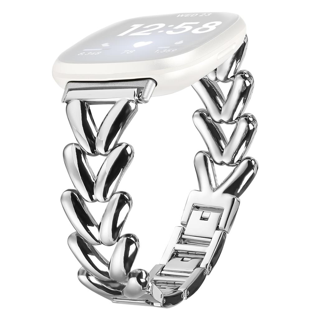 Zinc Alloy Watch Band for Fitbit Versa 3/Sense Twisted Metal Watch Strap Replacement