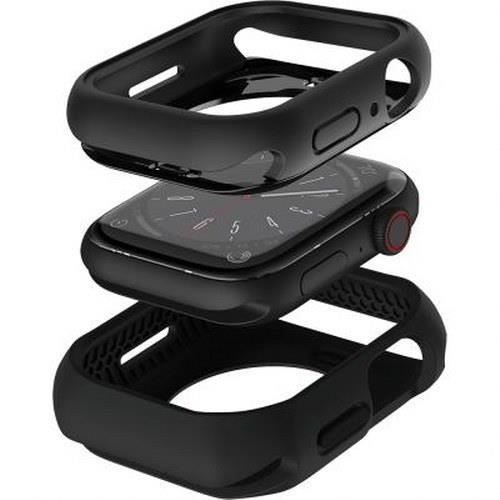 Coque pour apple watch - itskins - hybrid solid r - 100% plastique recyclé - noir - 38-40mm