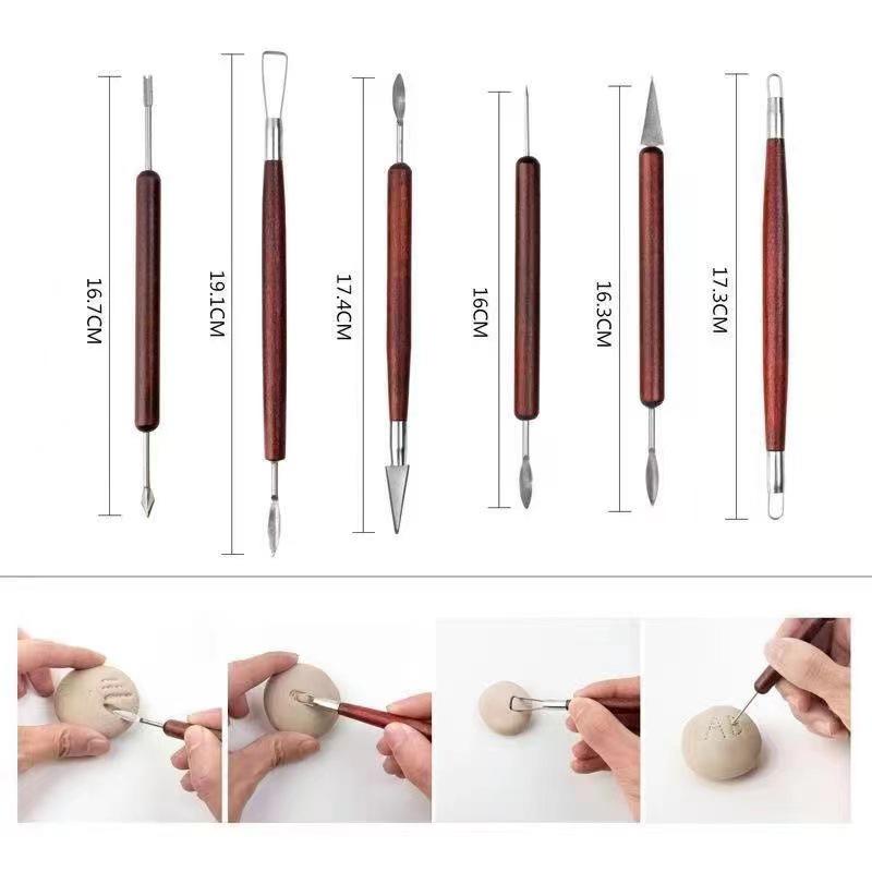 15-Piece Pottery & Clay Carving Tool Set for DIY Sculpting and Modeling