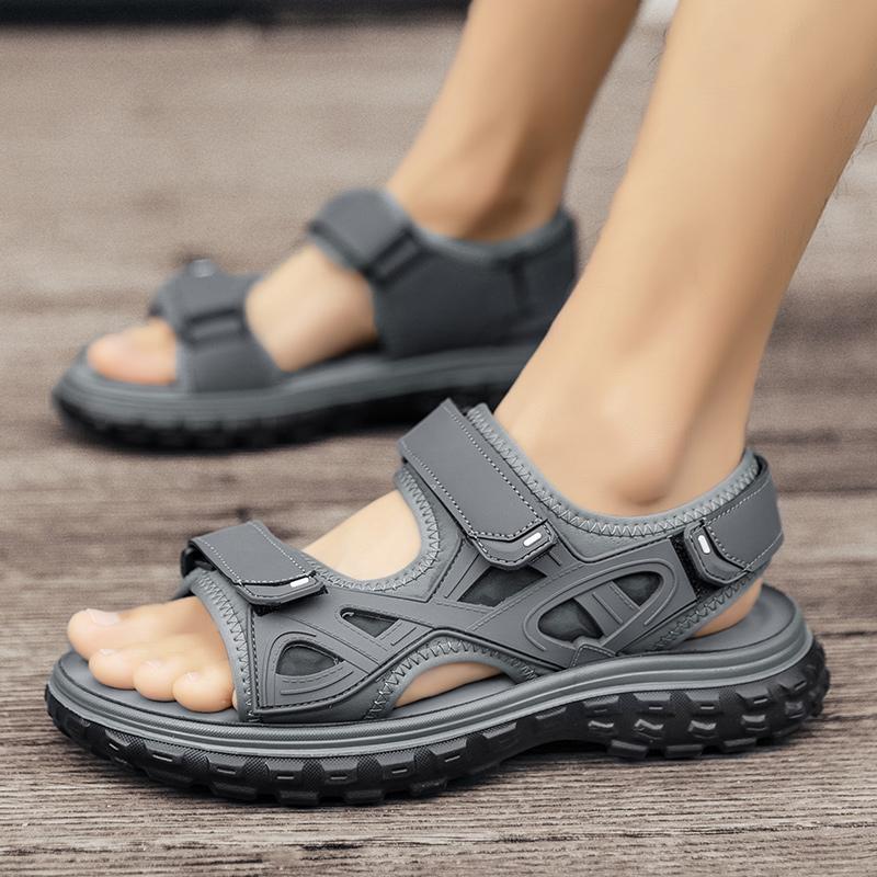 Letní pánské sandály pravá kůže pánská obuv pro volný čas Outdoor muži kožené sandály pro muže plážová obuv pánská římská obuv