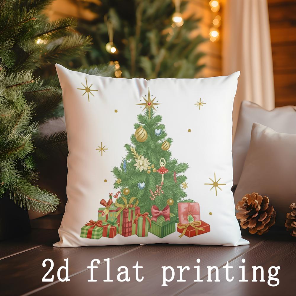 Home Decor Christmas-themed Decorative Pillow Covers Pattern Cushion Cover Suitable for Sofa Bedroom Car Pillow Cover
