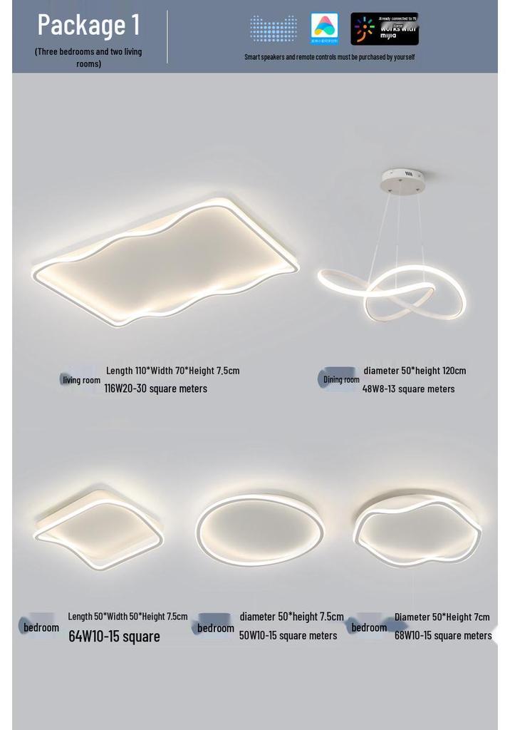 Modern Nordic Master Bedroom Ceiling Light with Smart Mijia & Tmall Genie Support for Home & Study Room