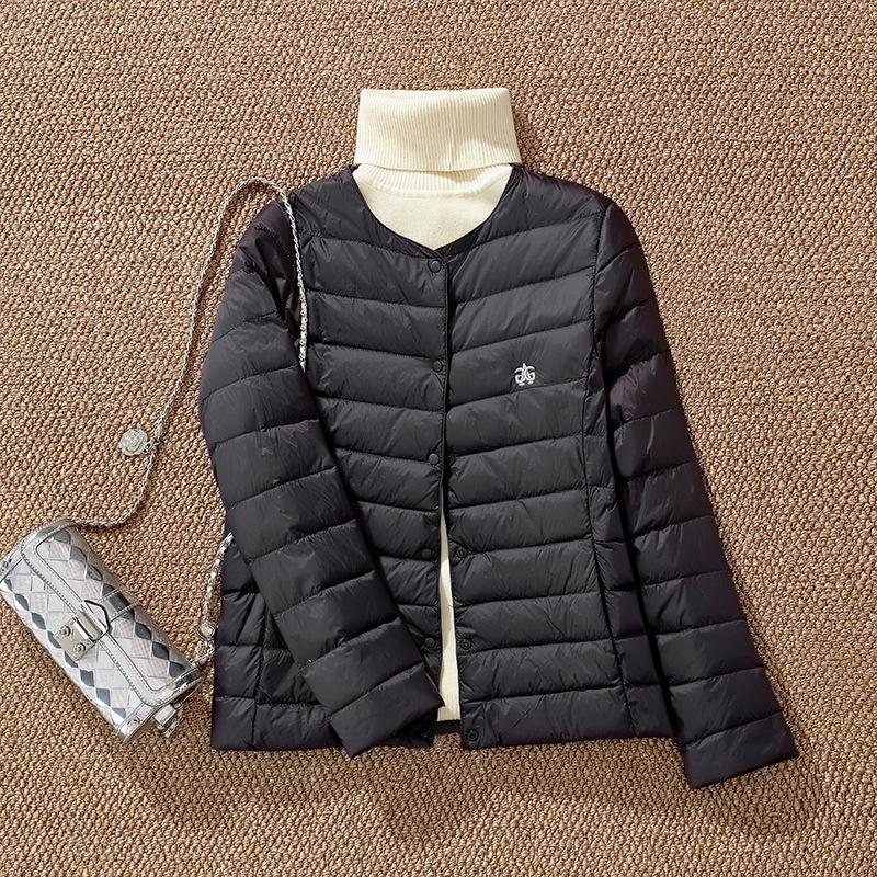 

GAGN Winter 2025 Embroidered Lightweight Slimming Down Jacket - Warm Duck Down Short Coat Medium