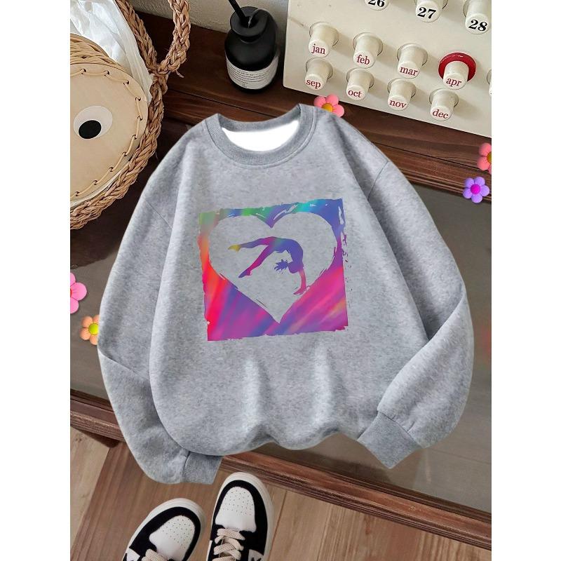 Kids Crewneck Sweatshirt, Cool Trendy Pattern Print, Casual Tops for Fall & Winter