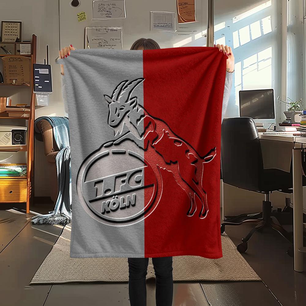 1 stuks FC KÖLN Print Flanellen Deken, Hoge kwaliteit Comfortabel voor Alle Seizoenen, Woondecoratie, Warmte en Comfort, Perfect voor Kerstcadeaus52