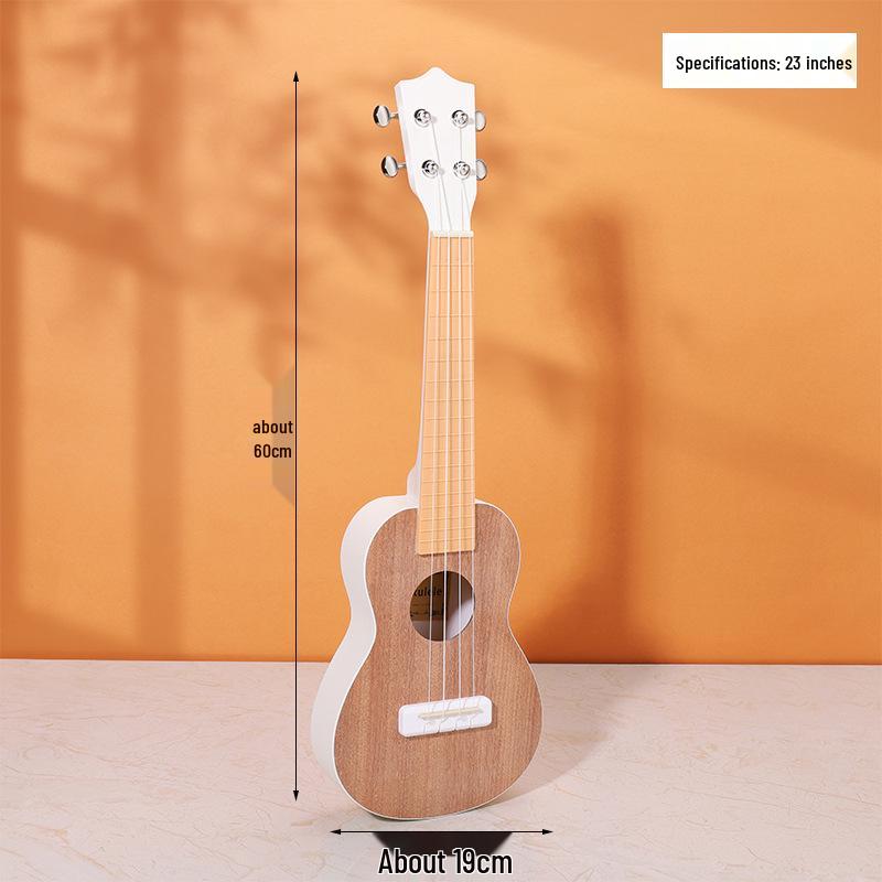 Milky White Peach Core Solid Wood Ukulele with High Aesthetic Appeal