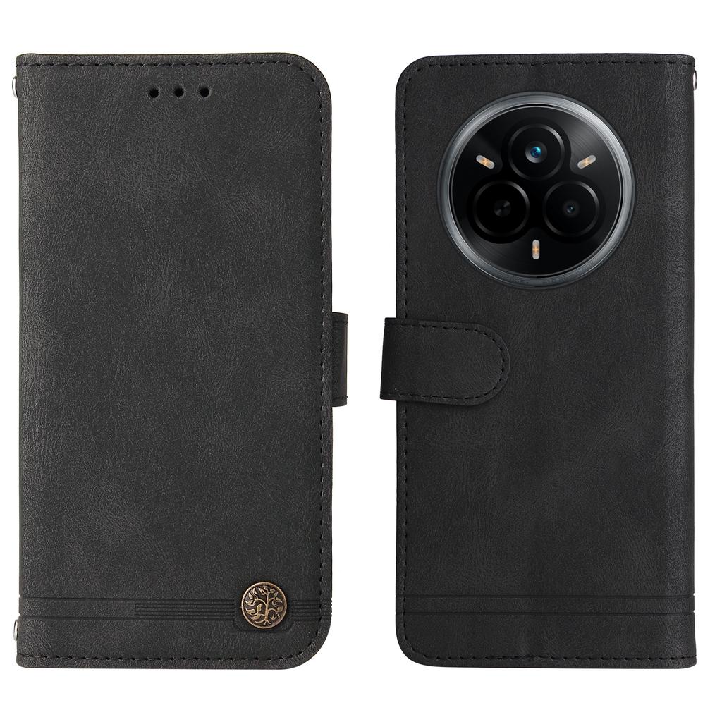 For Realme 14 Pro 5G Leather Wallet Cases Skin Touch Phone Cover Stand with Strap