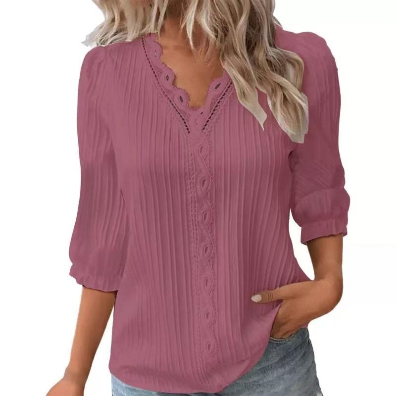 BITCED Women's Fashion Casual V-Neck 1/2 Sleeves Blouses & Shirts