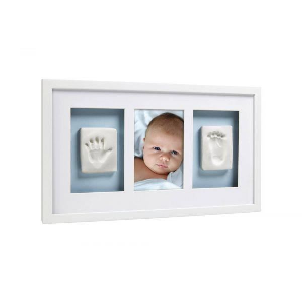 Cadre Mural Empreinte de Bébé - Pearhead - Deluxe - Bois Blanc - Argile Non Toxique - 1 Photo