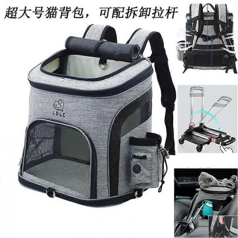 Pet Supplies Out Puppy Backpack Expandable Pet Bag Large Capacity Breathable Portable Cat Backpack Foldable Dog Bag