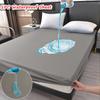 Waterproof Bed Sheet Solid Color Waterproof Bedding Comfortable Soft Polyester Fabric Machine Washable Suitable for Bedroom and Guest Room Apartment