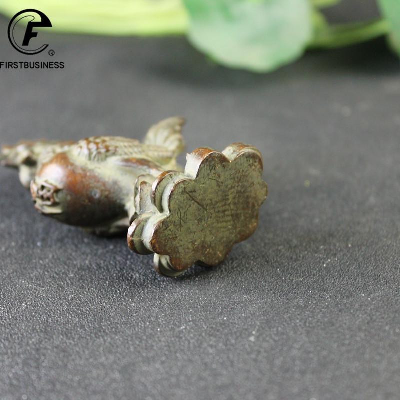 Antique Copper Blessing Cock Figurines Miniatures Desktop Ornament Vintage Lucky Animal Chicken Statue Decors Crafts Accessories