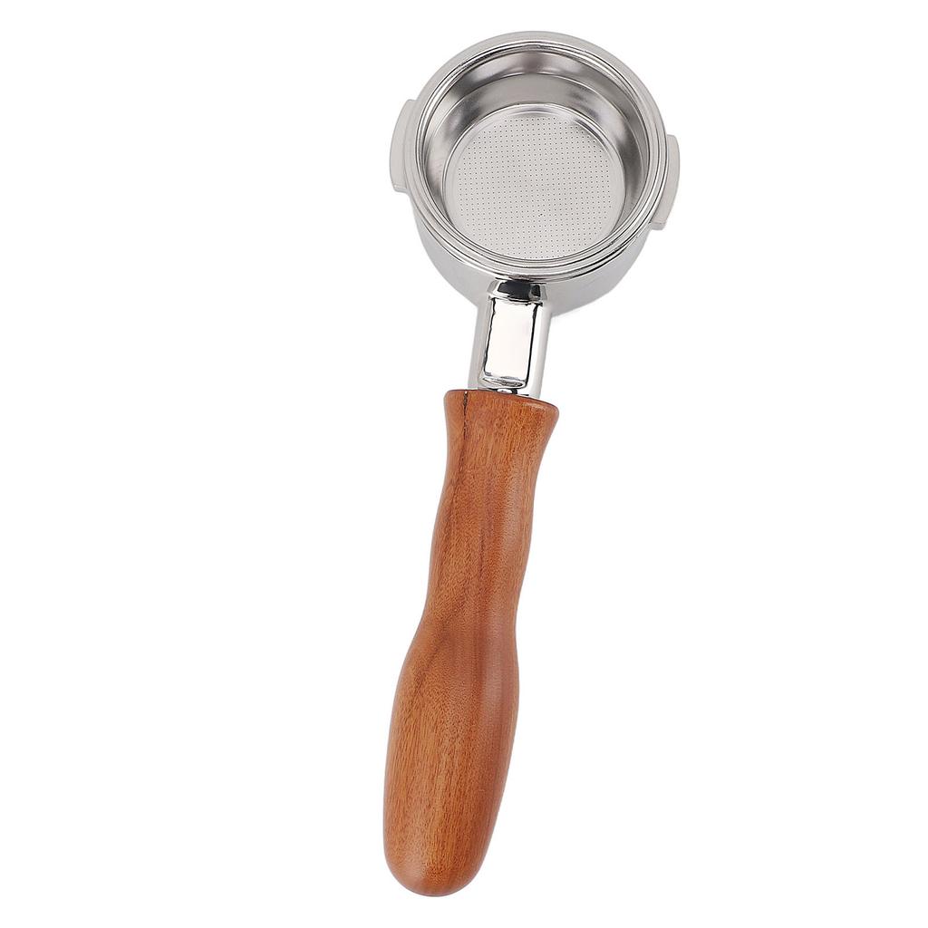 58mm Bottomless Portafilter with Basket Filter 2 Ears Stainless Steel Wood Handle Detachable Coffee
