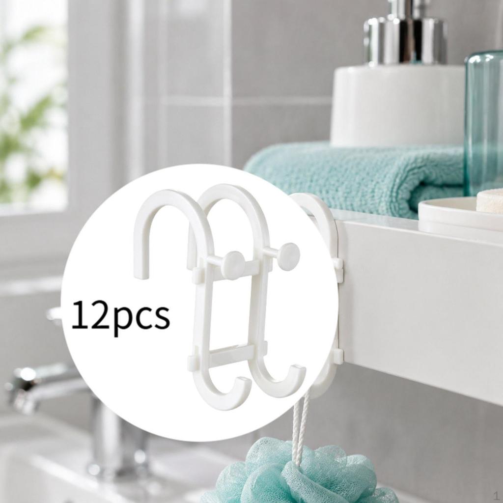 12 Pieces over The Door Towel Hook Multipurpose Hanging Shower Holder Hooks for Frameless