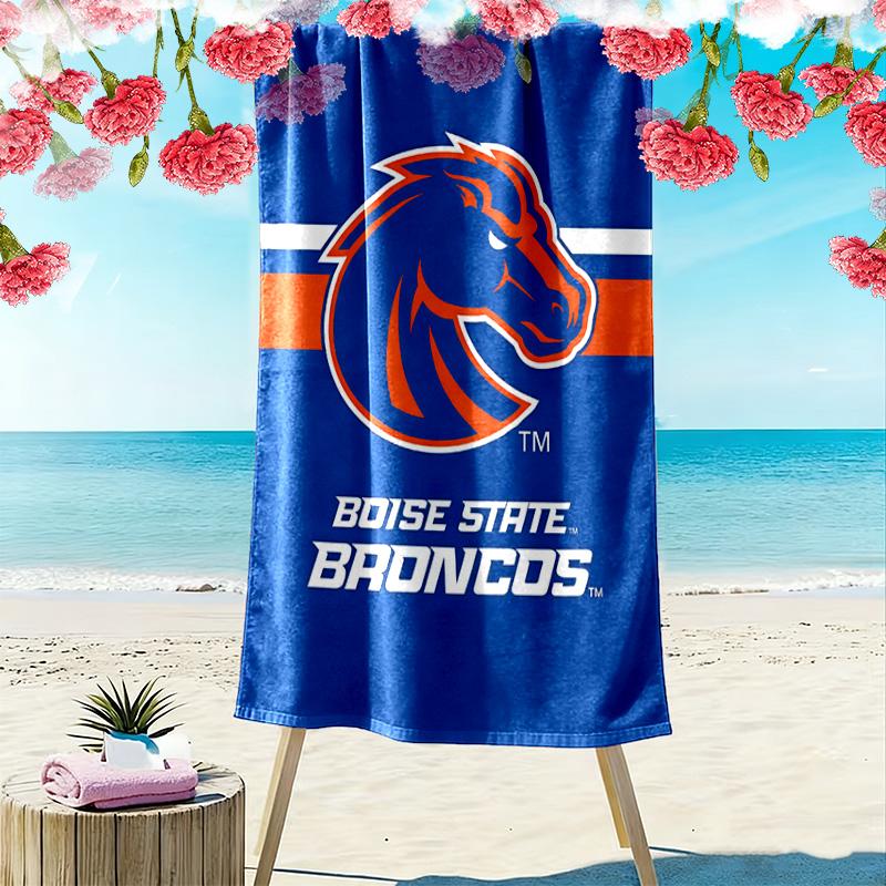 Boise State Broncos Print Beach Towel, Large Soft Quick Dry Towel for Beach Camping Swimming
