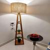 Shade Is Not Include Stylish Wooden Floor Lamp With 3 Tier Shelf For Home Decor || Living Room || Bed Room