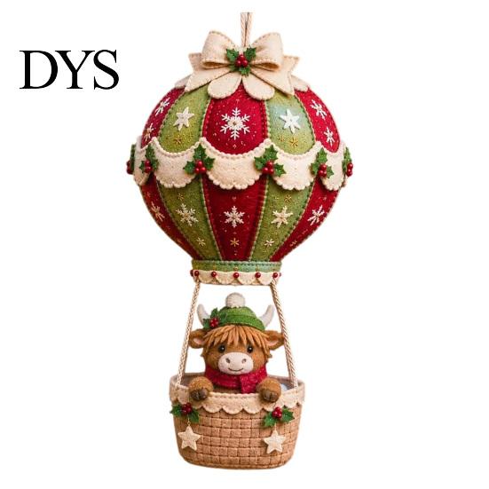 Christmas Tree Hanging Decorations DIY Hot Air Balloon Ornament Kit, 3D Handmade Fabric Craft Diy Kit Project with Santa Claus/Animal Design