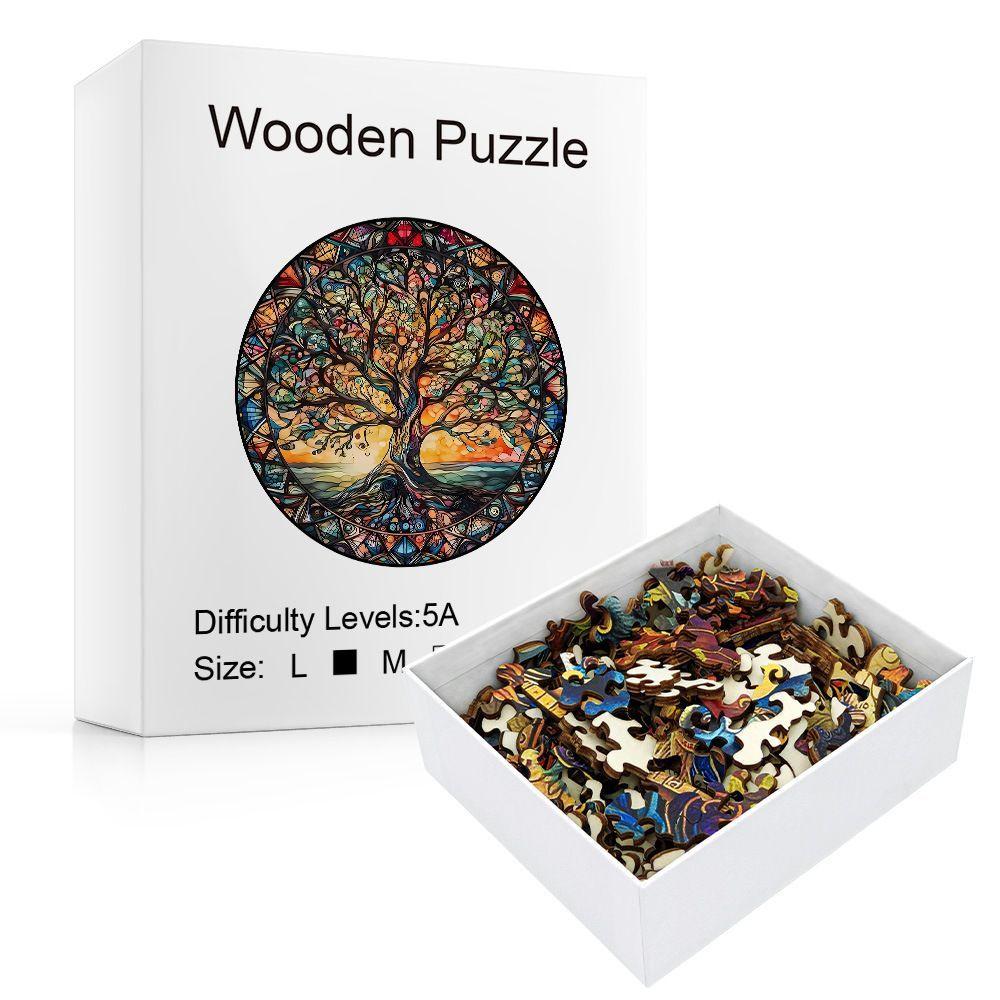 Tree of Life Wooden Puzzle - Irregular Small Animal Shape Blocks Wooden High Difficulty Children Adult Puzzle Toy Cat Puzzle Dog Unicorn 70~210pcs