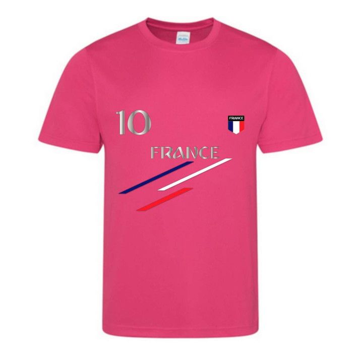 Children's Football Jersey - NPZ - France Style - Pink - Breathable - Unisex 3-14 Years