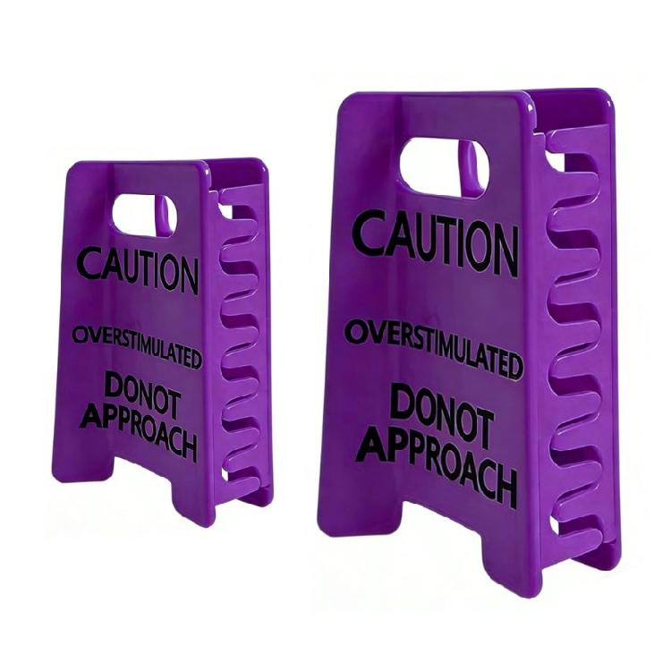 

Overstimulated Caution Sign Hair Claw Clip for Fine Hair Strong Spring Clamp Ponytail Holder for Comfort Wear 2PCS фіолетовий