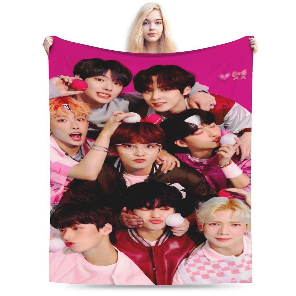 Kpop A-AteezS Blanket Soft Comfortable Plush Bedding Throws For Girls Boys Outdoor Flannel Bedspread Bed Cover
