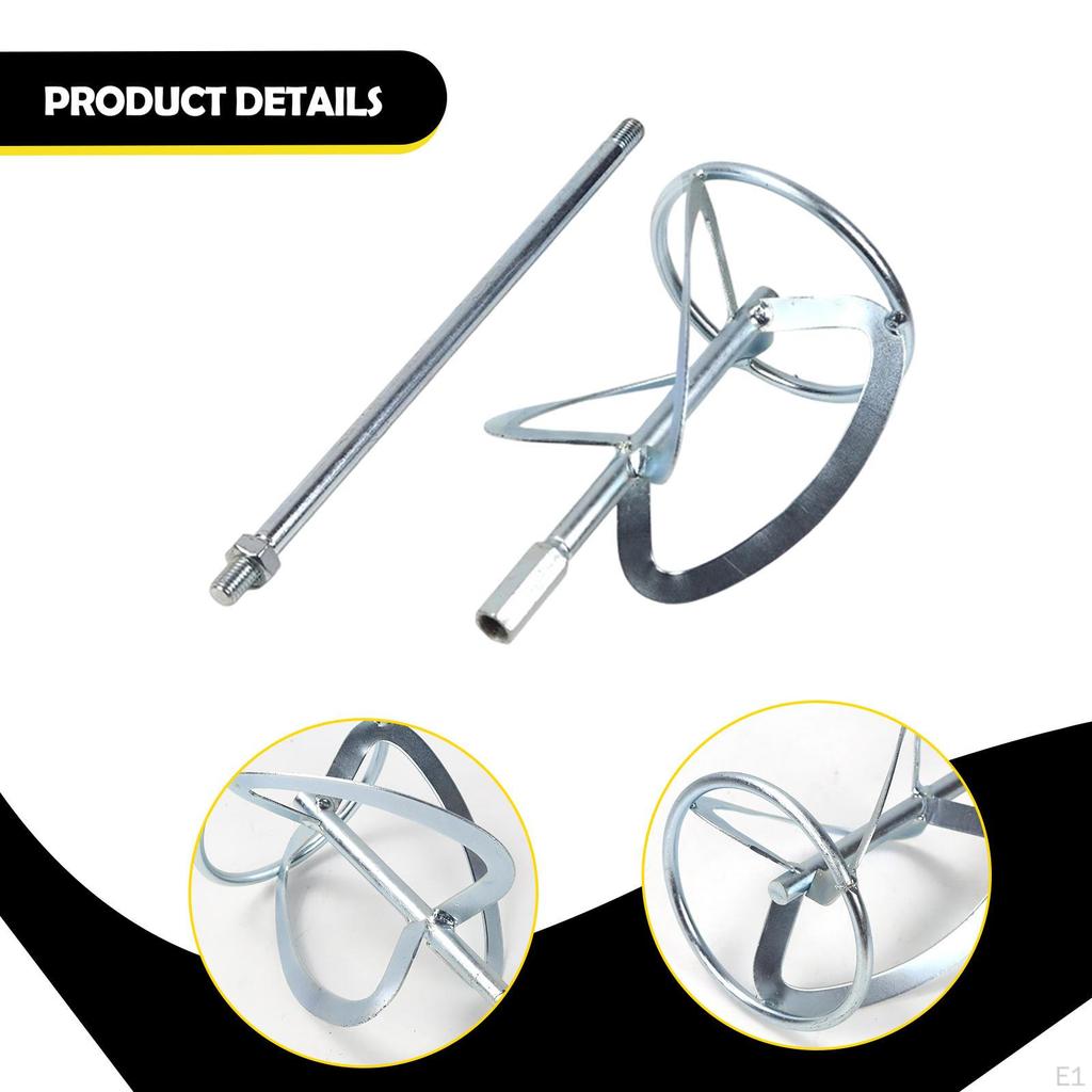 Concrete Mixing Rod for Hand Drill Easy Clean Heavy Duty Putty Rustproof Paint Mixer Bit