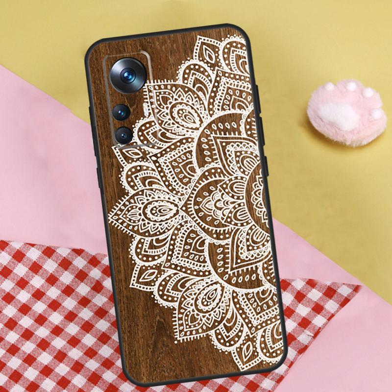 Mandala Floral Wood For Xiaomi 14 15 Ultra 13T 14T 15T 17 Pro Max Case For POCO F8 Ultra X7 X5 X6 F5 F6 F7 Pro