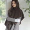 Women's Knitted High-Collar Pullover Cape Shawl
