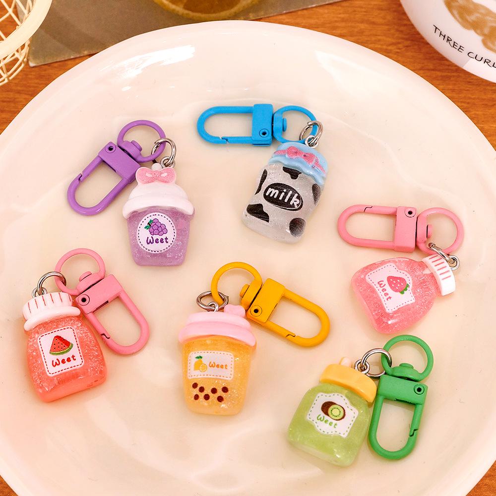Fruit-Flavored Bottle Keychain for Girls' Bags - Creative, Durable, DIY Pendant, Perfect Small Gift