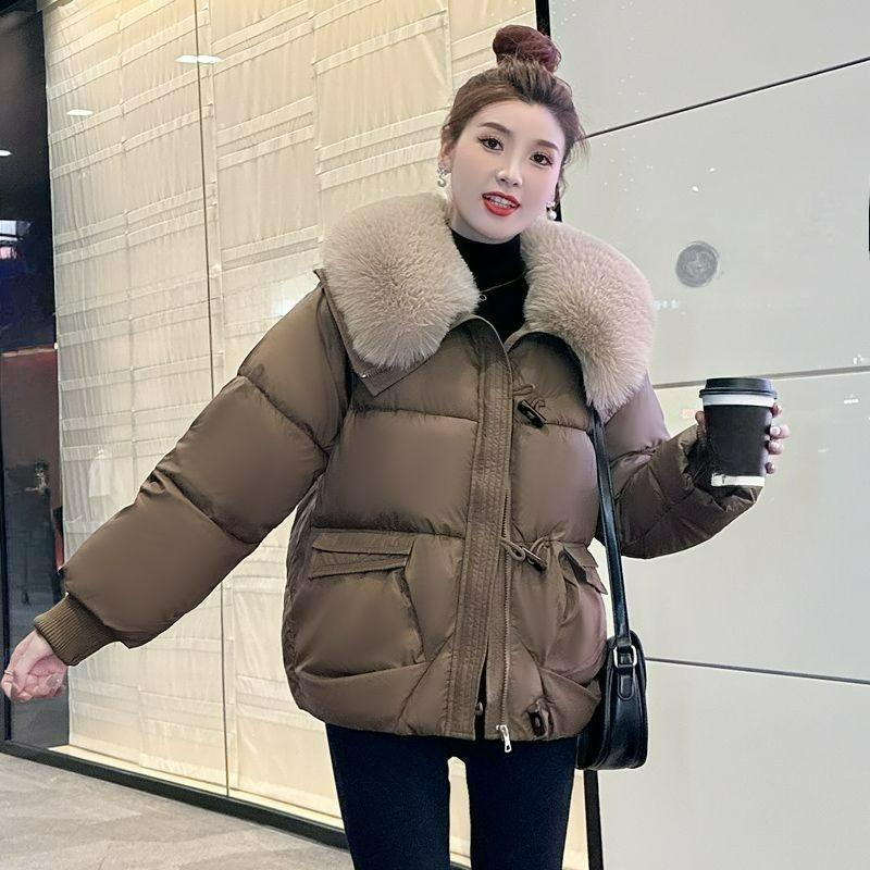 Padded Jacket Plus Size Down Padded Jacket Winter Fur Collar Thickened Short Western Style Loose Padded Jacket