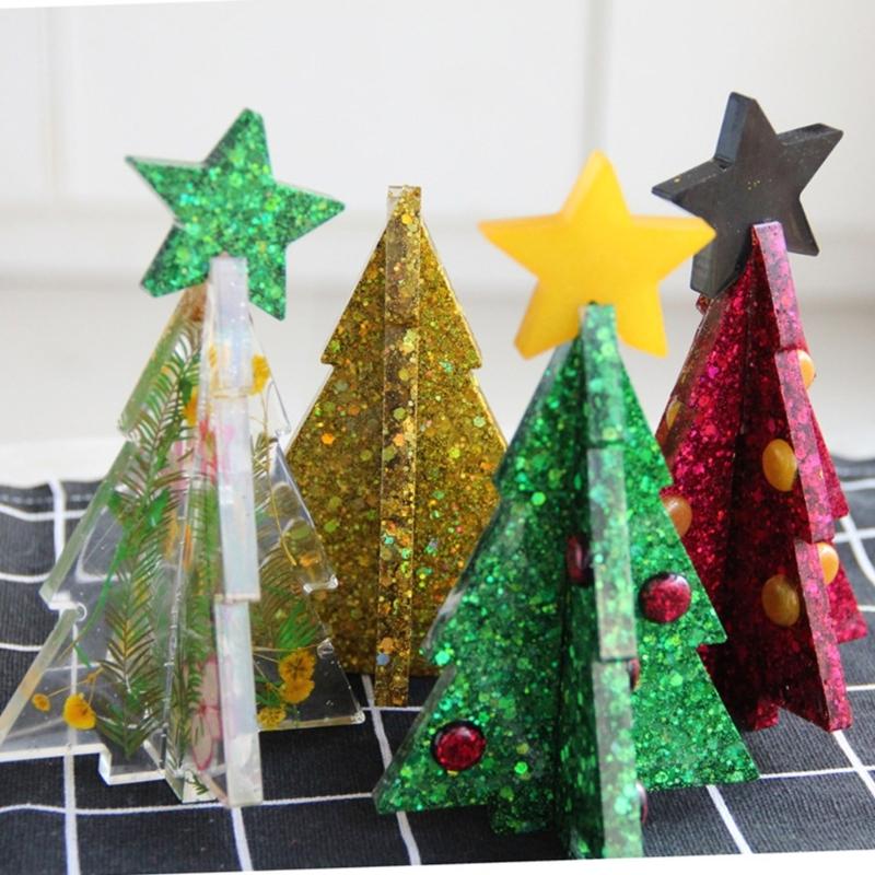 Christmas Tree 3D Puzzle Ornament Silicone Mold Perfect for Handcrafting Christmas Decorations for Home or Office