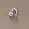 Gold Stainless Steel Earrings with Zircon Studs - Creative and Elegant Design