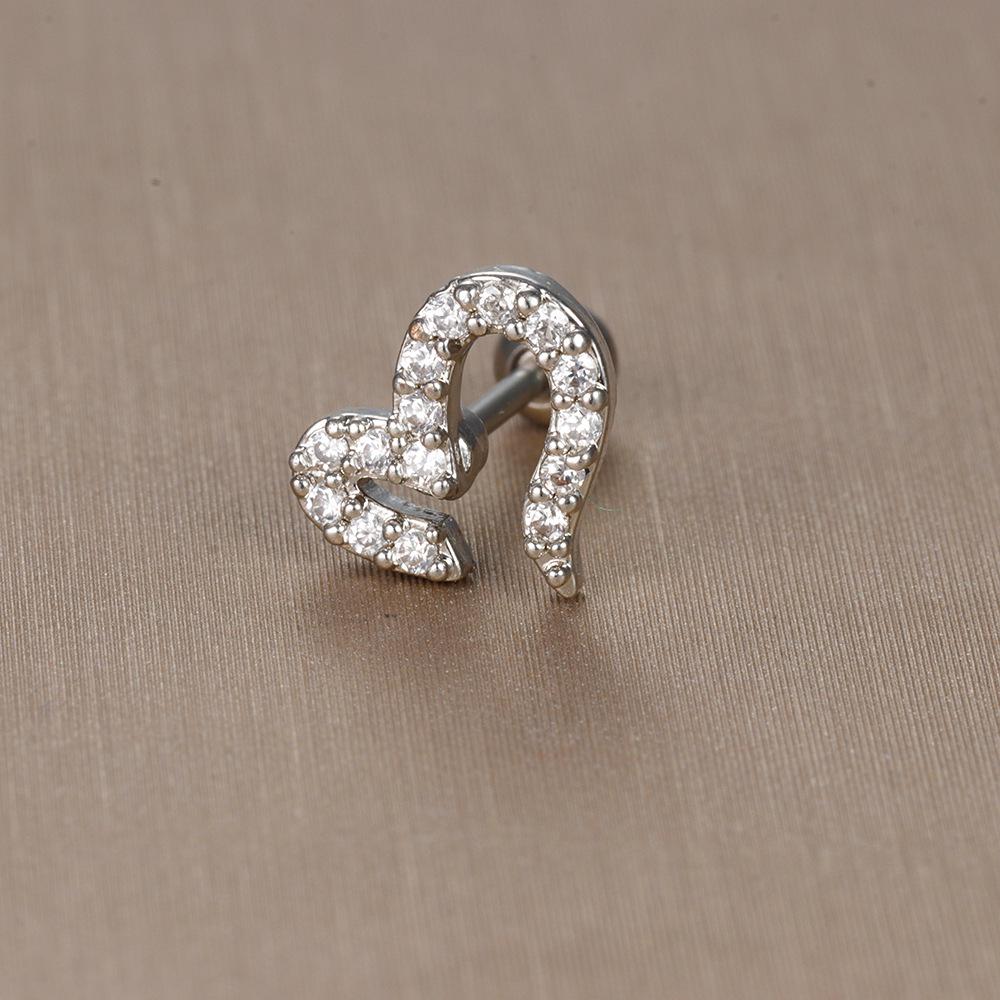 Gold Stainless Steel Earrings with Zircon Studs - Creative and Elegant Design