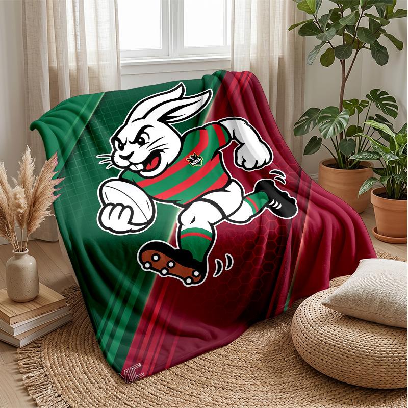 Coperta in Pile Flannel South Sydney Rabbitohs Coperta Calda e Accogliente per Divano Letto Viaggio Uso in Tutte le Stagioni